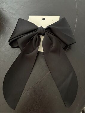 a new day Black Bow Hair Clip with Long Tails